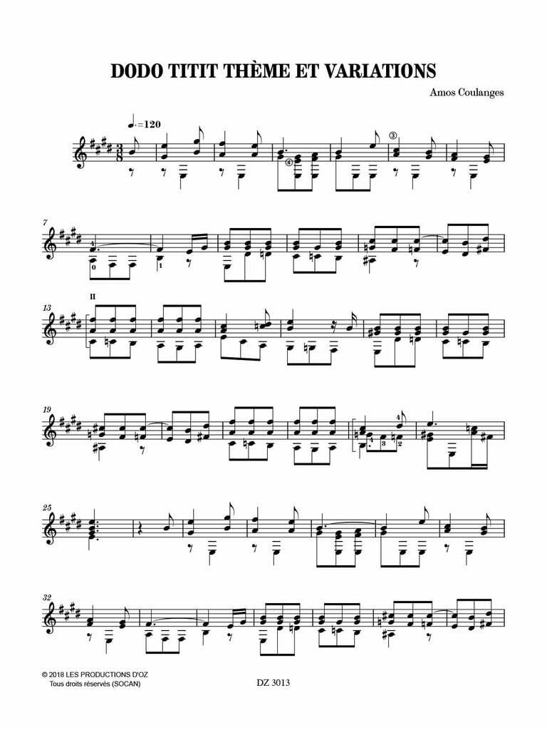Dodo Titit Thème et Variations
